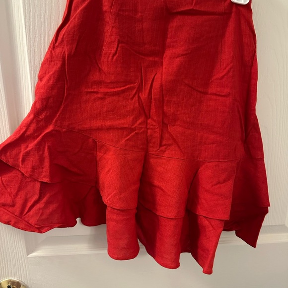 Chic Red Ruffle Skirt - Picture 2 of 3